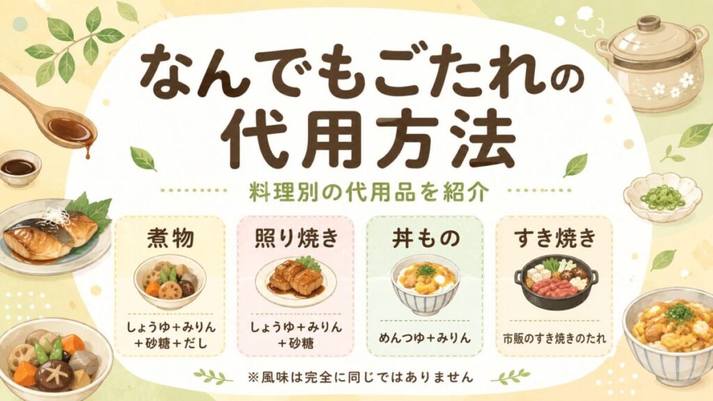 なんでもごたれの代用方法と料理別の代用品を紹介